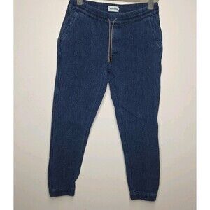 Taylor Stitch Apres Pant Mens Small Indigo Blue Jogger Sweatpants Waffle Knit